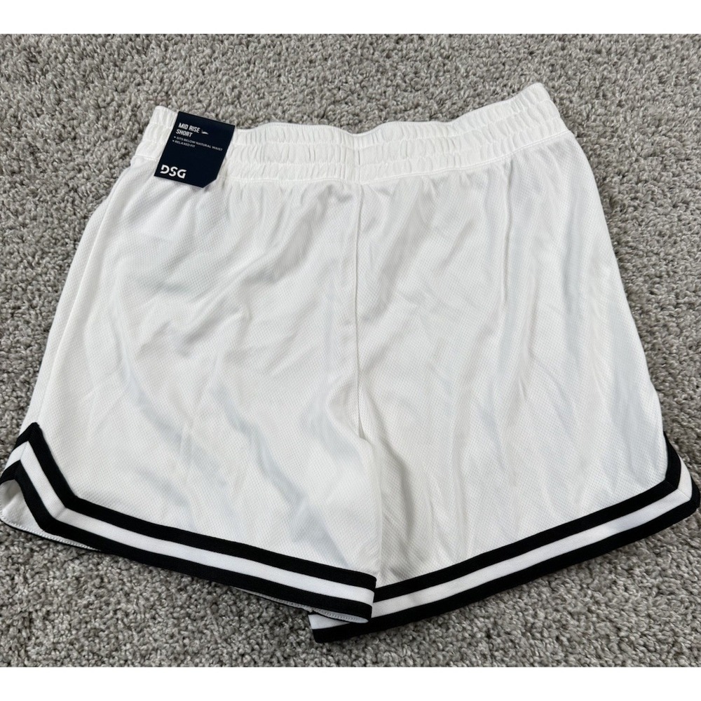 NEW DSG Girls Performance Mid Rise Mesh Athletic Shorts Pure White XL 16 - Picture 6 of 7